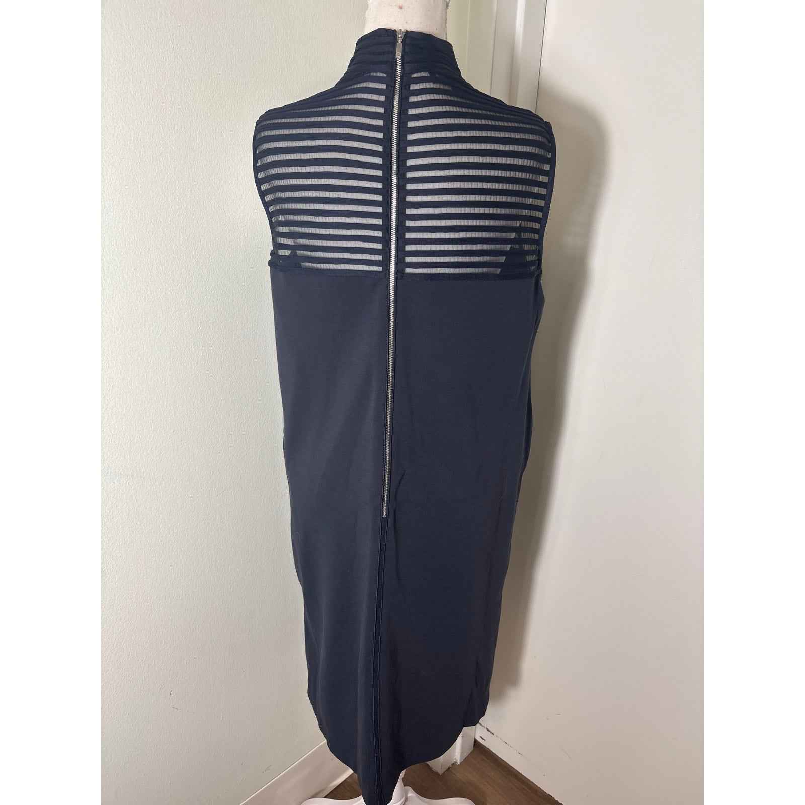 Lafayette 148 Navy Shift Dress Sz M