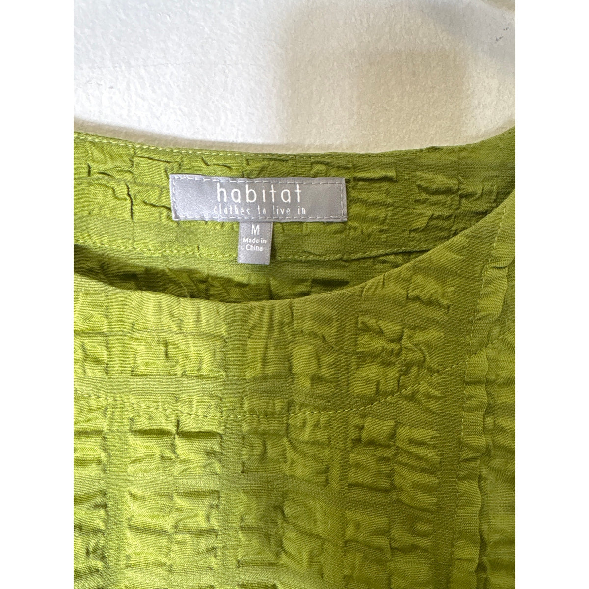 Habitual Olive Green Long Sleeve Textured Fabric Shirt Sz M