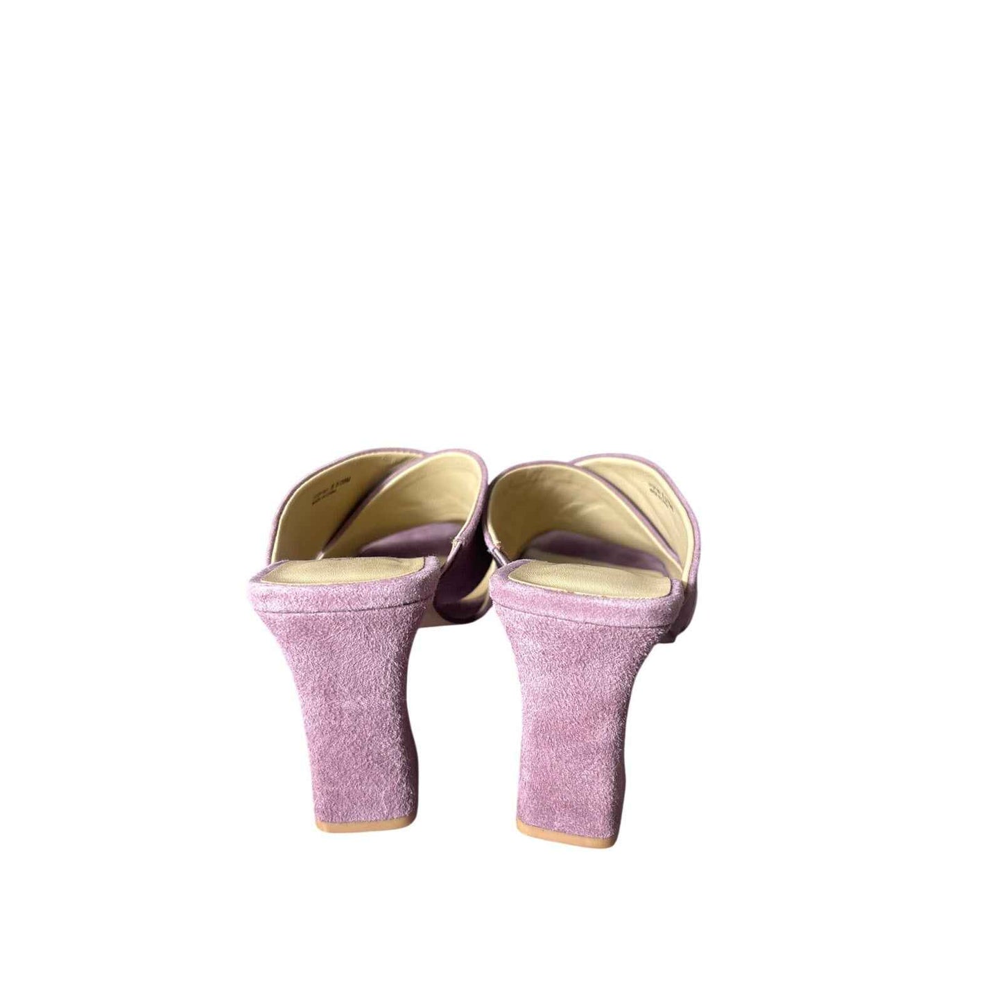 42 Gold Mauve Suede Criss Cross Heels Sz 8.5