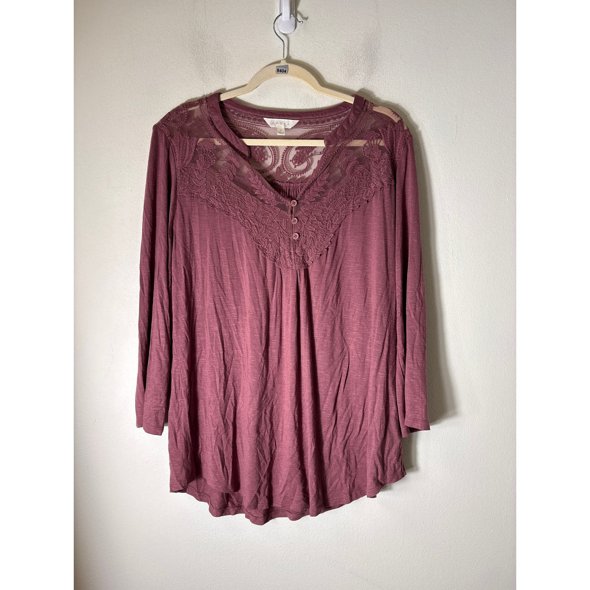 Adiva long sleeve maroon top Sz L