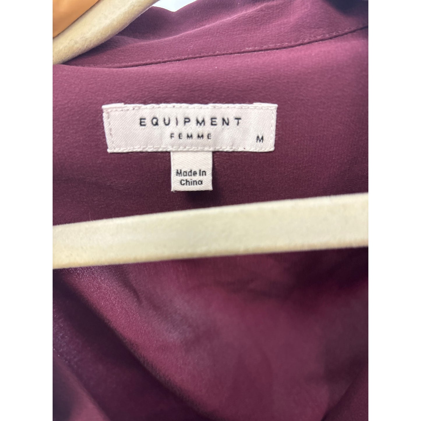Equipment Femme Plum Long Sleeve Button Up Silk Shirt Sz M