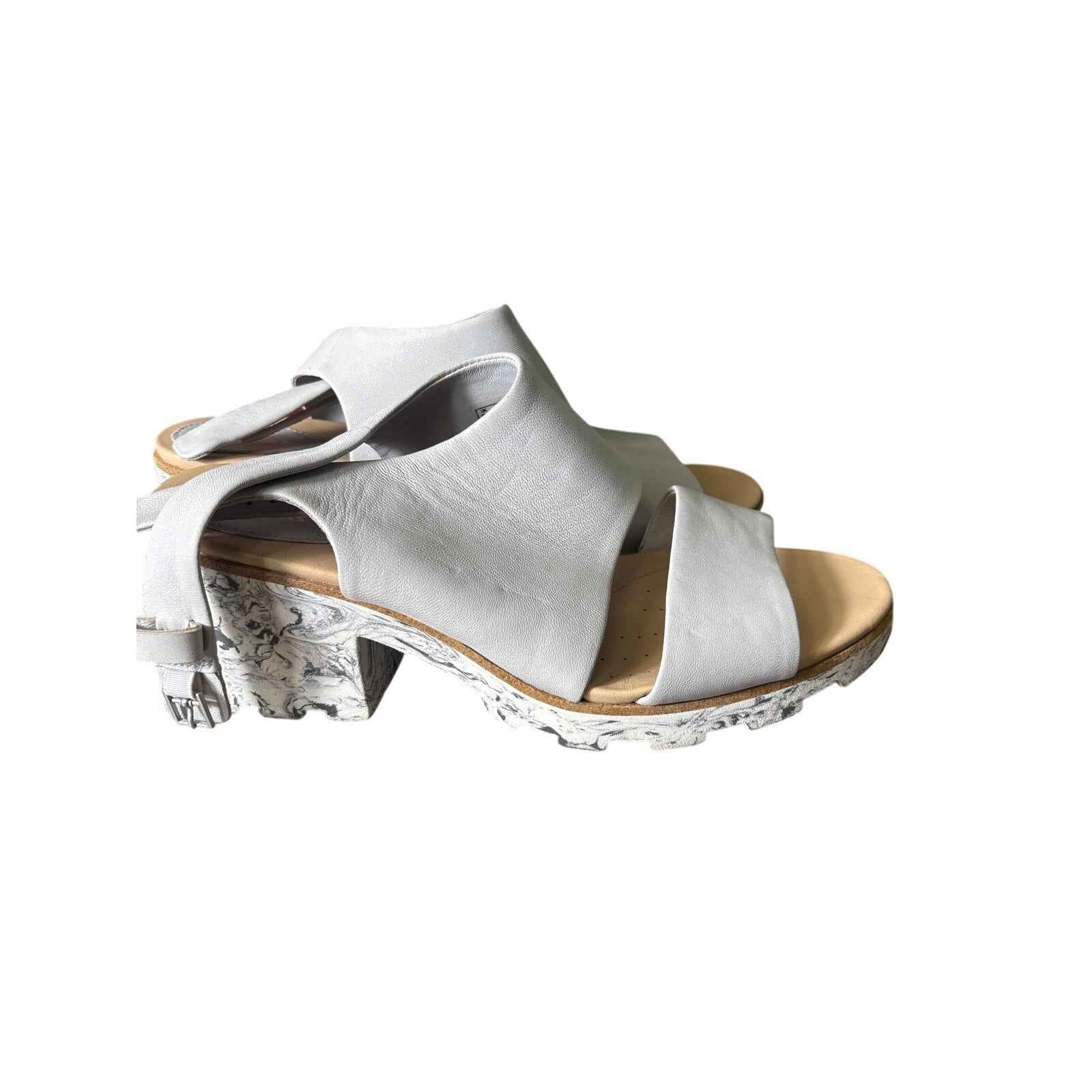 Clarks Gray Wedges w Back Ankle Buckle sz 9