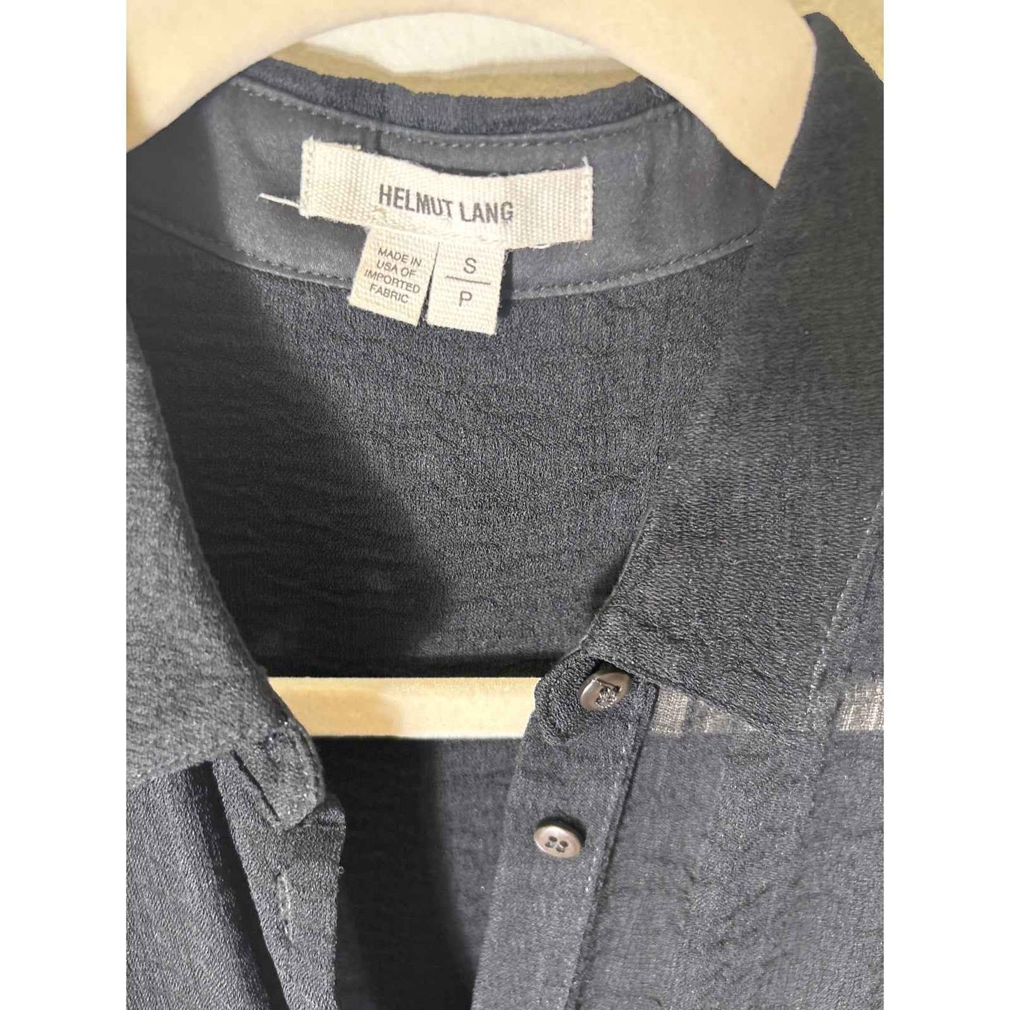 Helmut Lang Black Sheer Sleeveless Button Up Long Length Cardigan Overlay Sz S