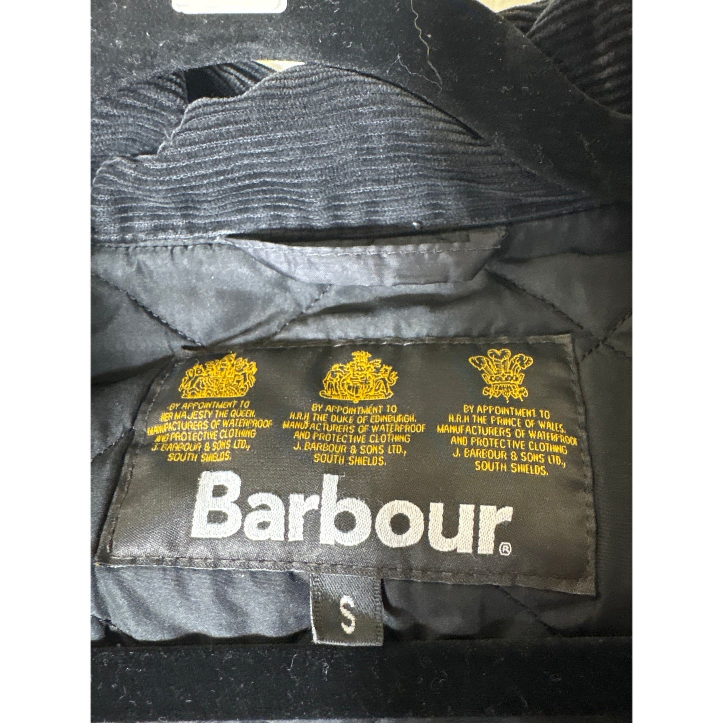 Men's Barbour Black Long Sleeve Quilted Jacket Sz S