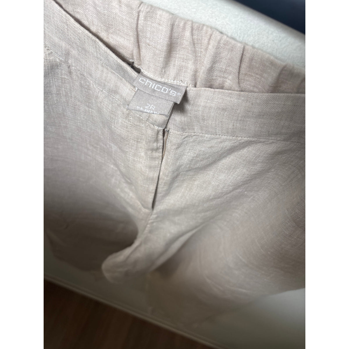 Chicos Khaki Linen Lightweight Pant Sz 12R
