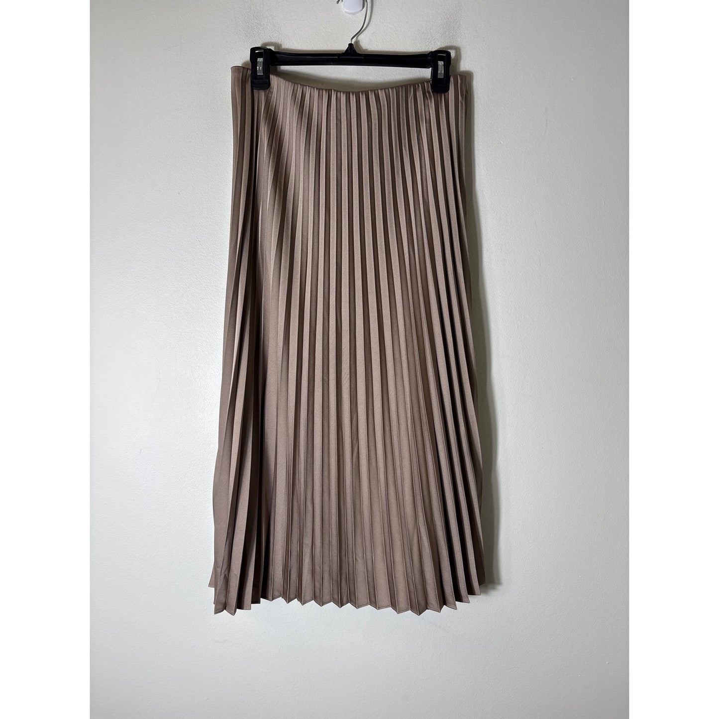 J.Crew Taupe Accordian Pleat Midi Skirt Sz S