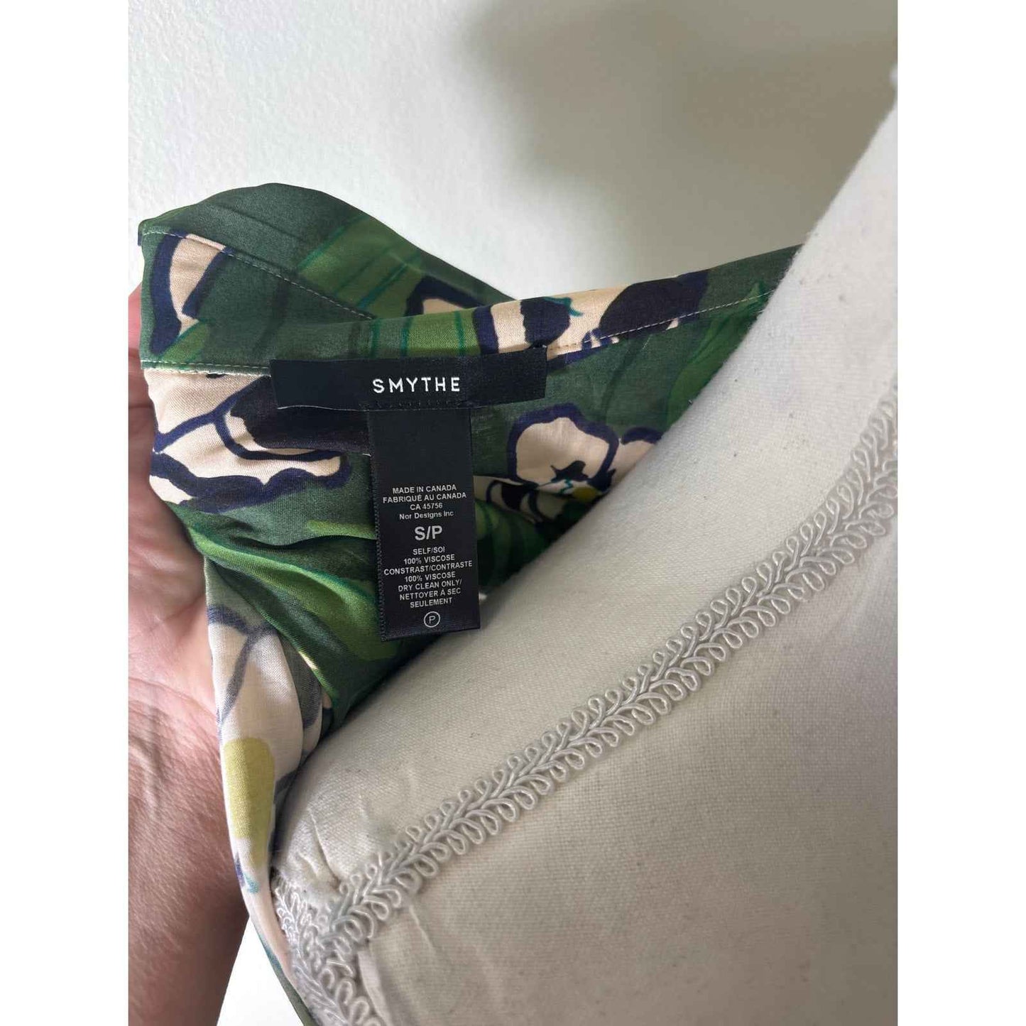 Smythe Tailored Shirt Dress Garden Floral Sz S