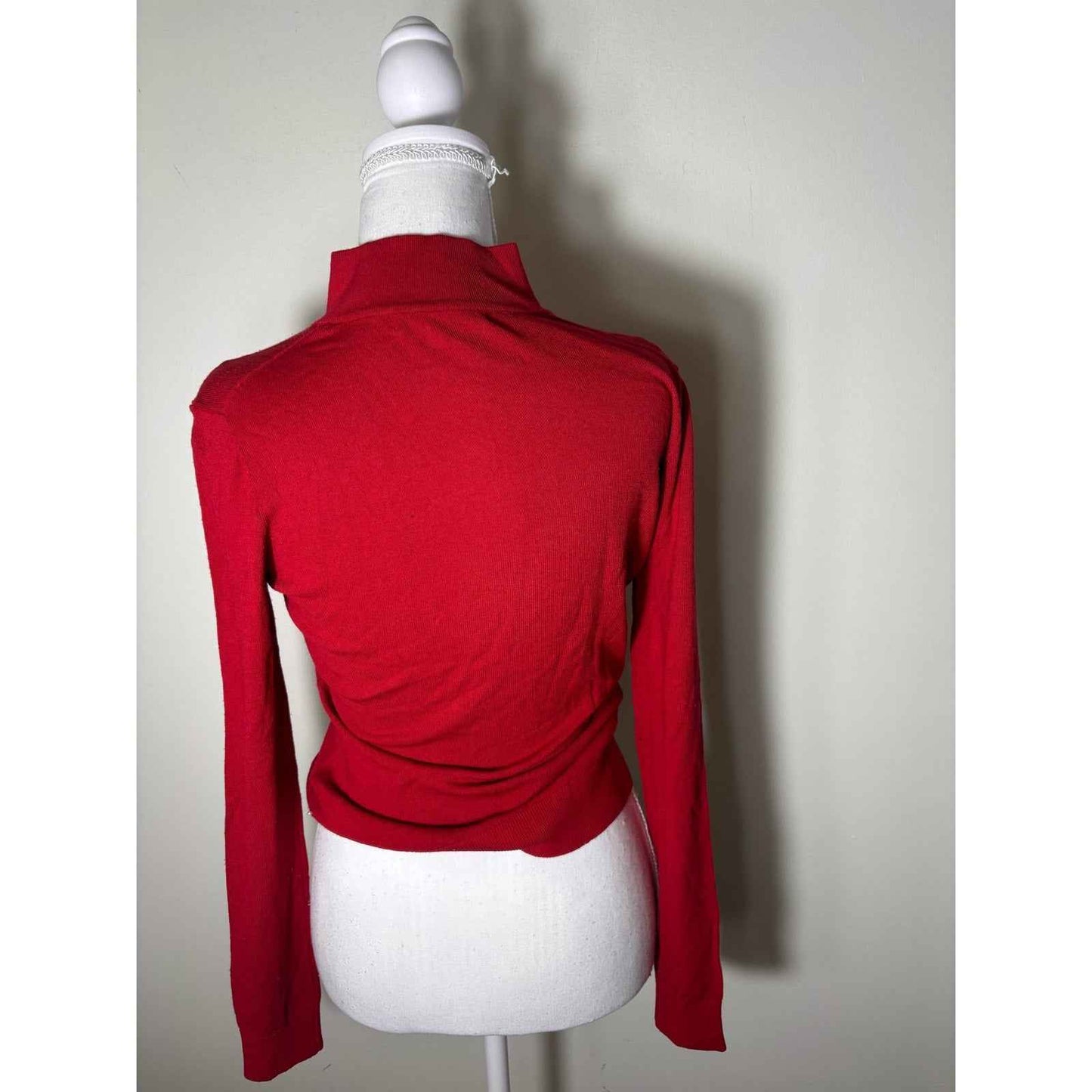 Pearl By Lela Rose Red High Neck Sweater Sz S