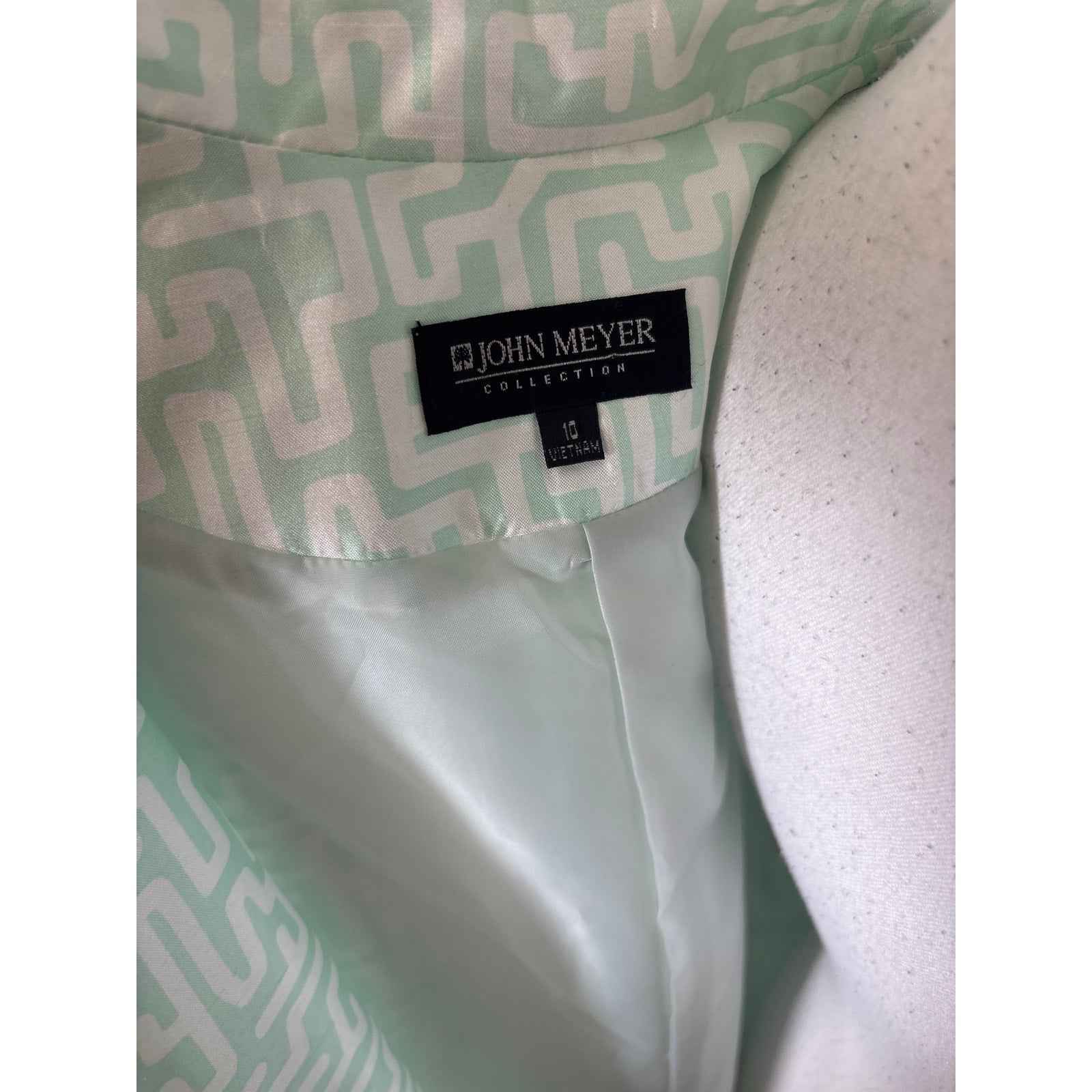 NWT John Meyer SeaGreen and White Dress Coat Sz 10