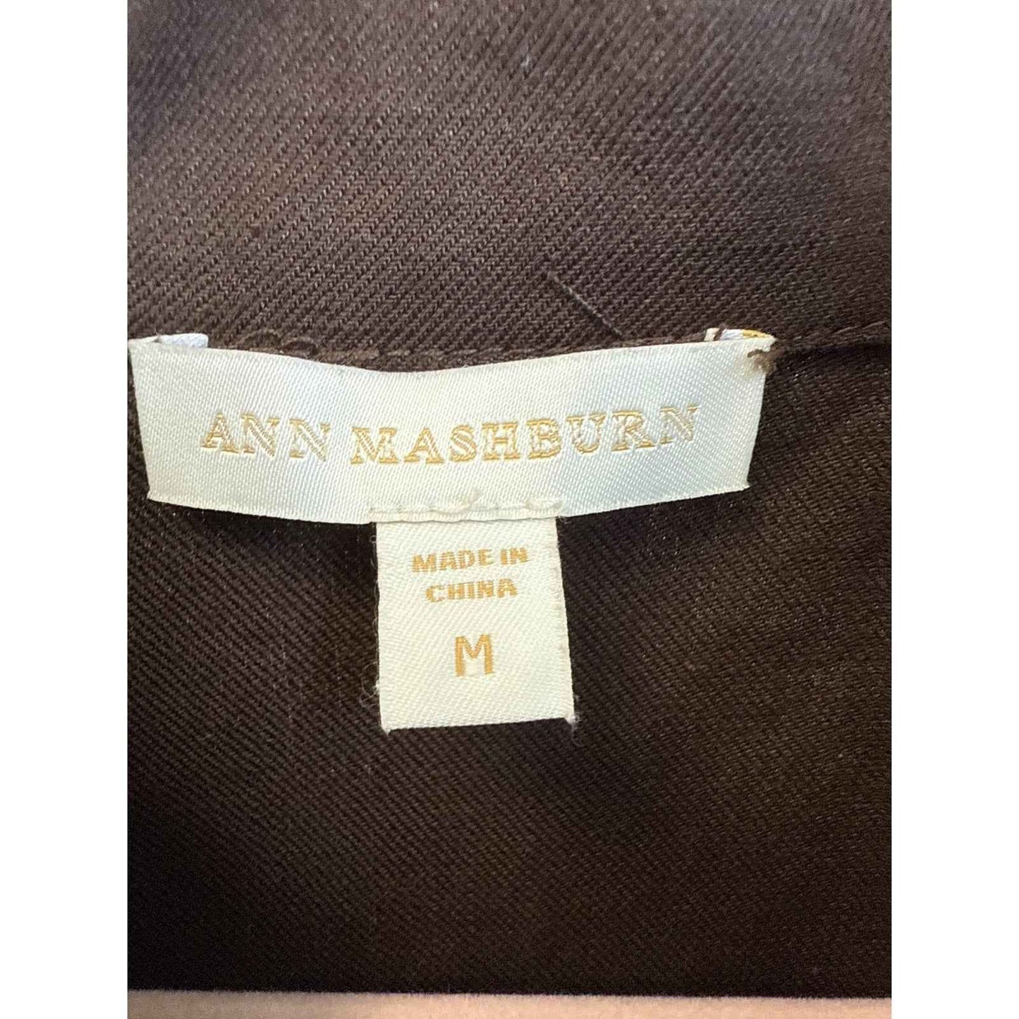 Ann Mashburn Chocolate Short Sleeve Top Sz M