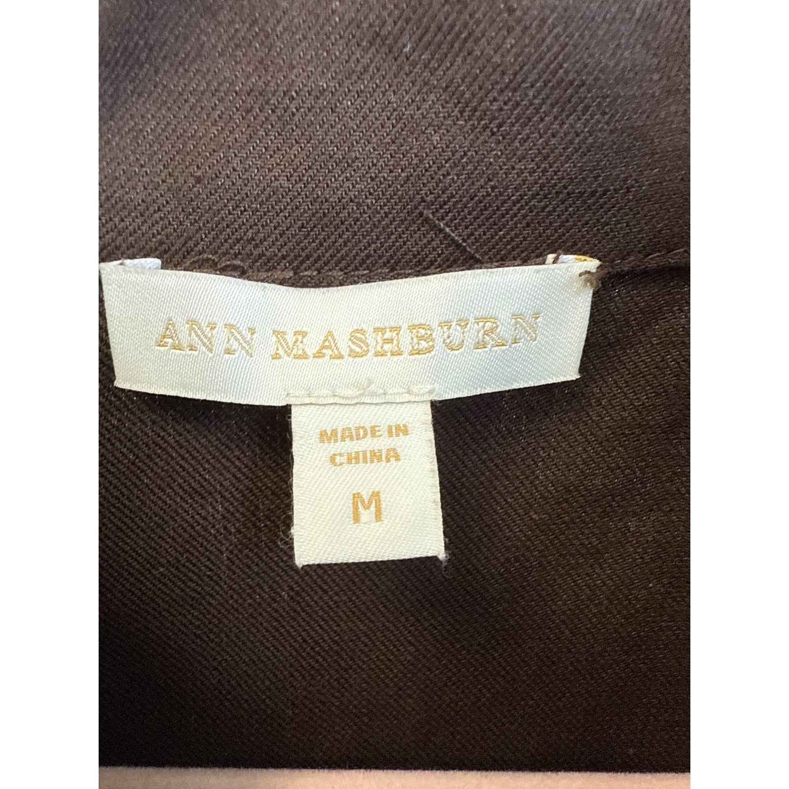 Ann Mashburn Chocolate Short Sleeve Top Sz M