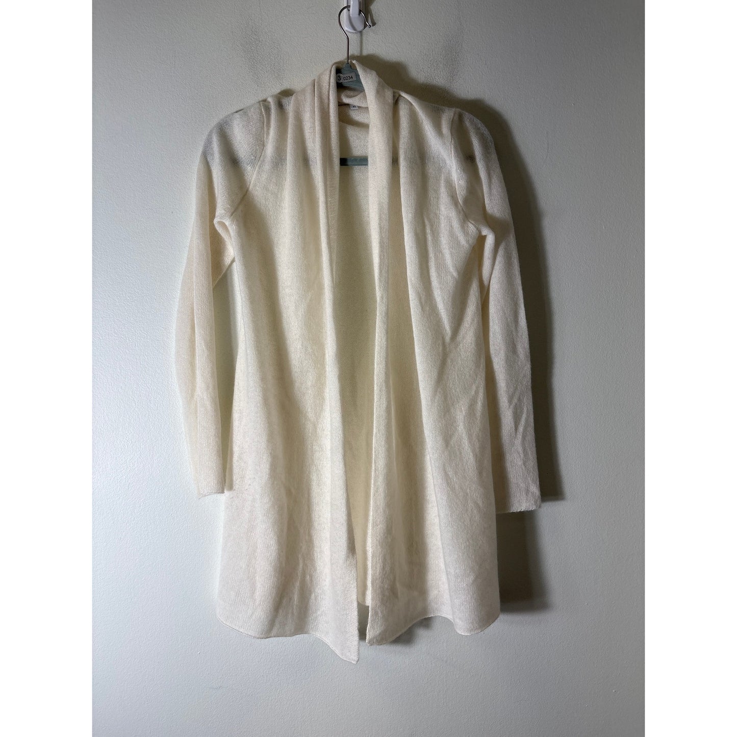 White + Warren Off White Long Sleeve Cashmere Cardigan Sweater Sz XS