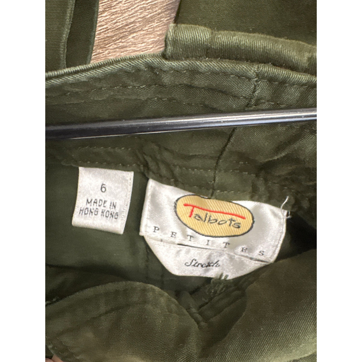 Talbots Army Green Cotton Wide Leg Pants Sz 6