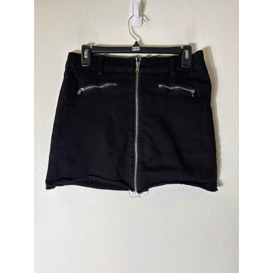 J. Brand Black Moto Mini Skirt Sz S