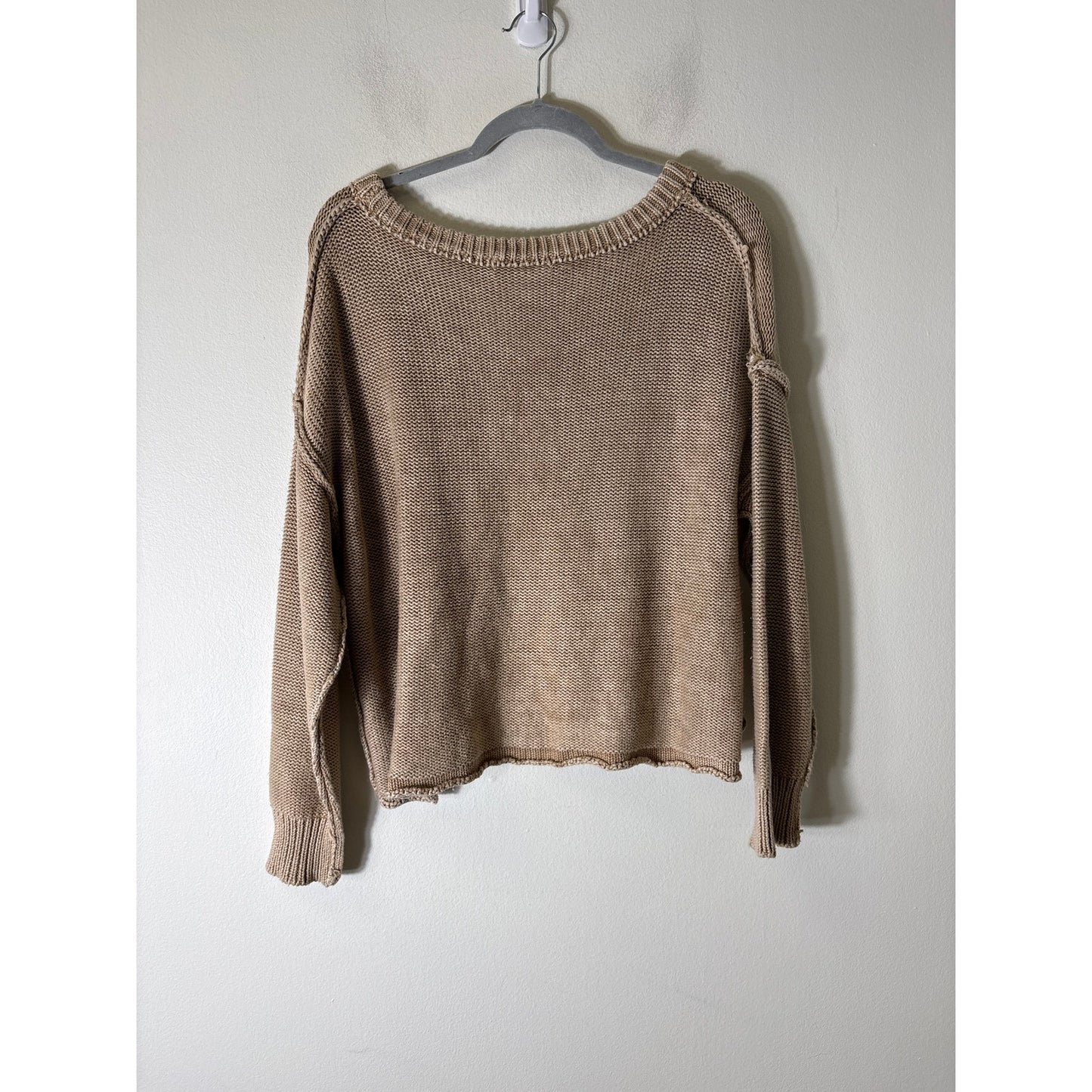 Mustard Seed Tan Over Size Pullover Sweater Sz S