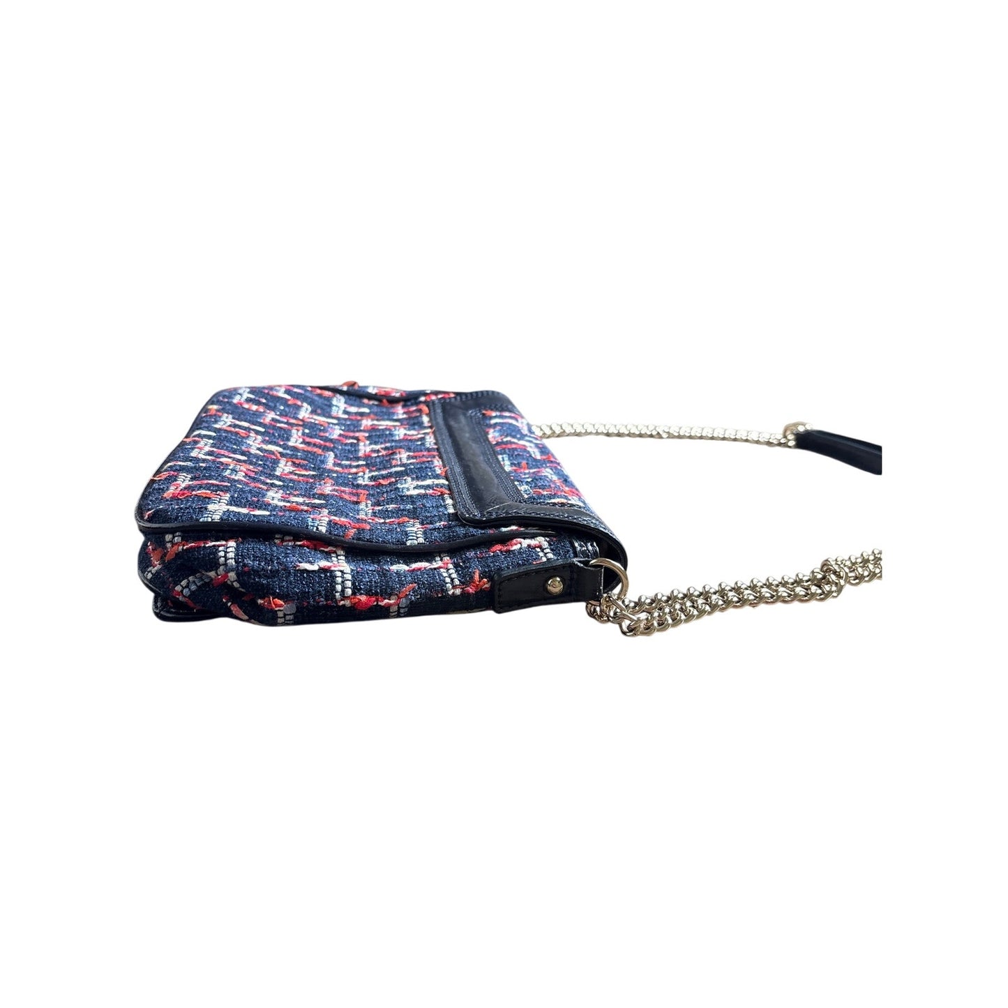 Kate Spade Red White & Blue Foldover Chain Shoulder Bag Sz 11"x8"