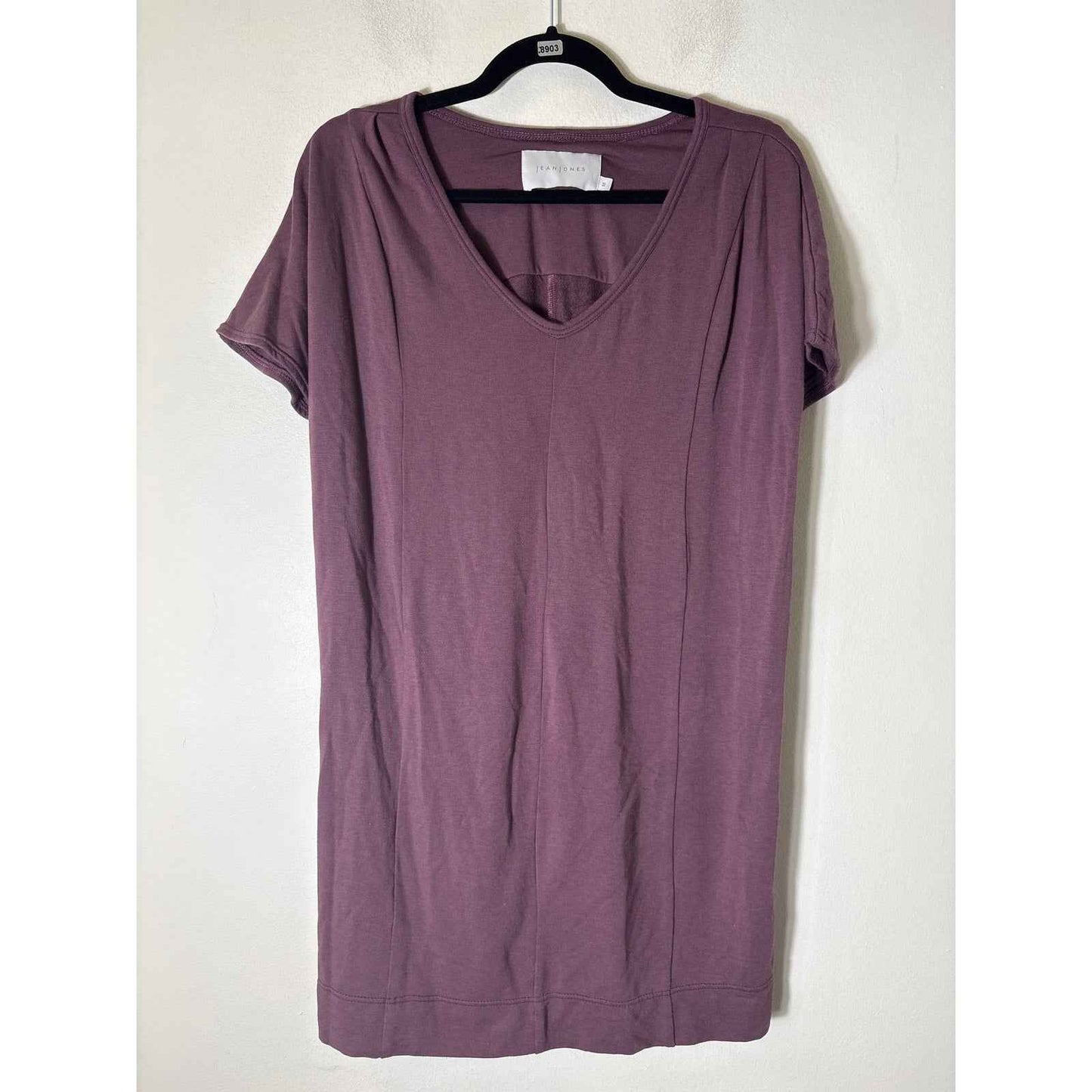 Jean Jones Plumb Cap Sleeve Mini Shift Dress Sz M