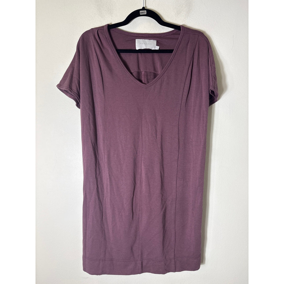 Jean Jones Plumb Cap Sleeve Mini Shift Dress Sz M