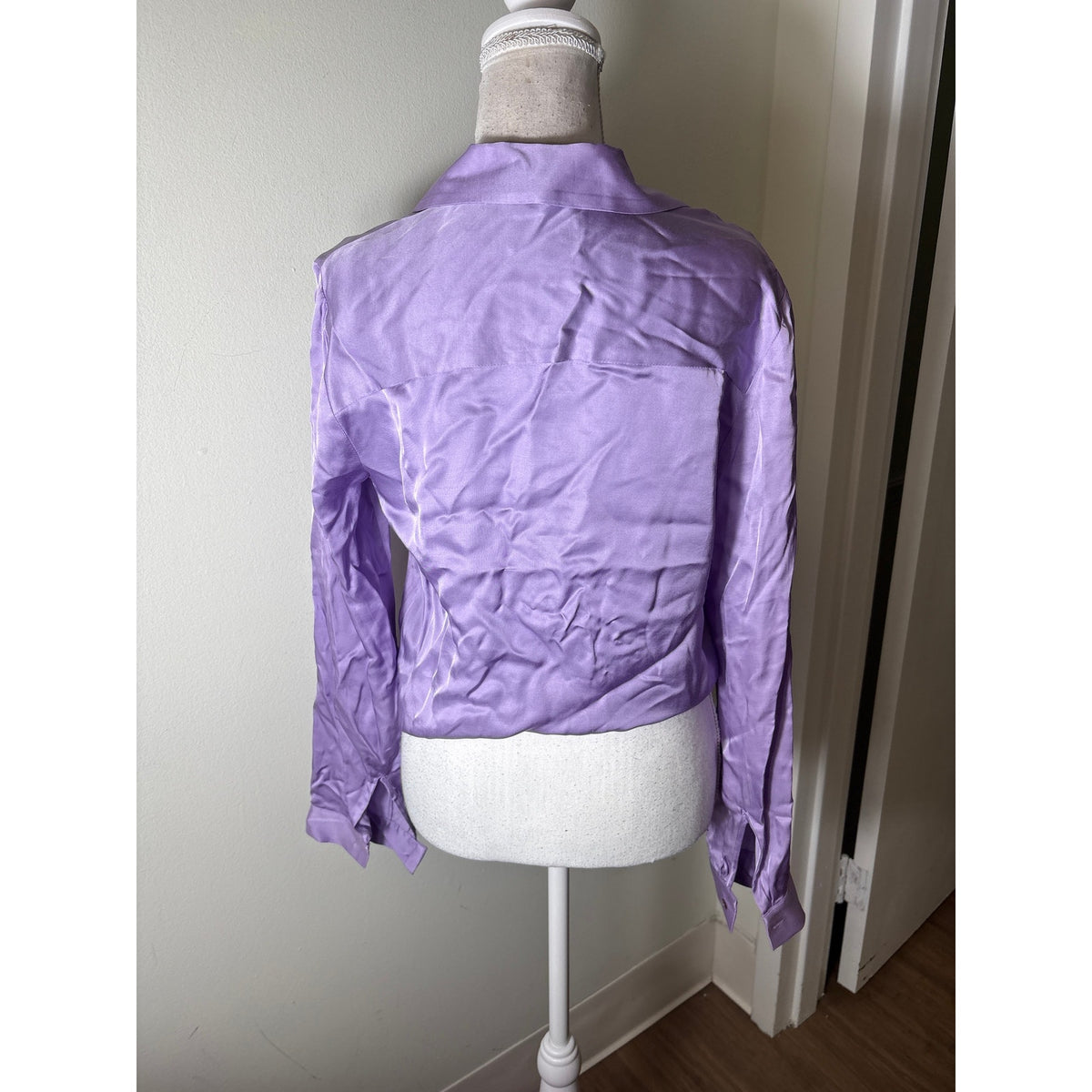 L'agence Lavendar Tie Front Button Up Blouse Sz S