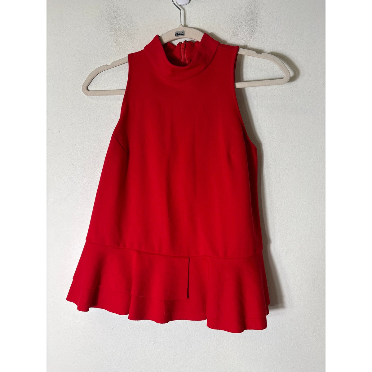 by Anthropology Classic Red Sleeveless Peplum Top Sz XS