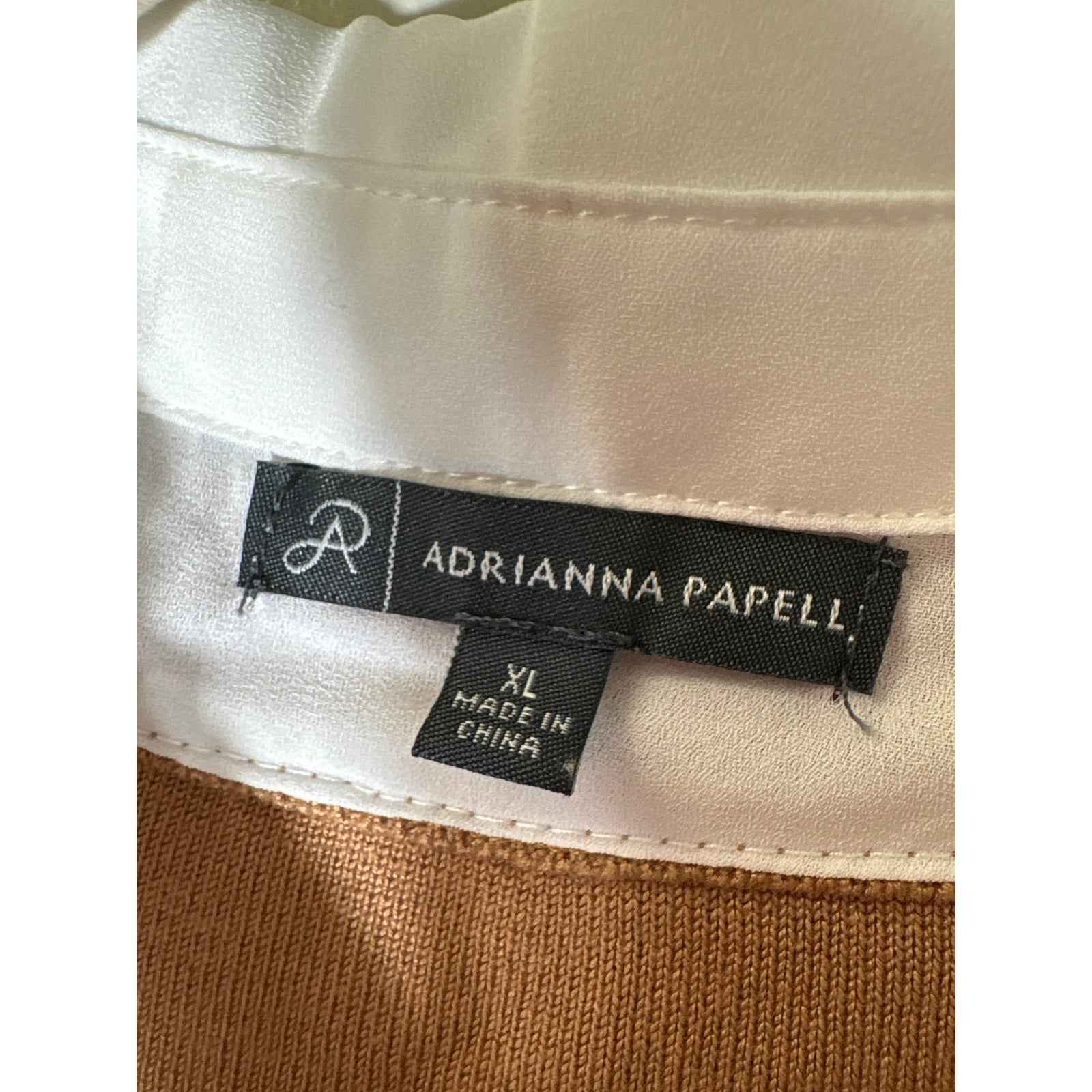 Adrianna Papell Mixed Media Cardigan with Pearl Buttons Sz XL