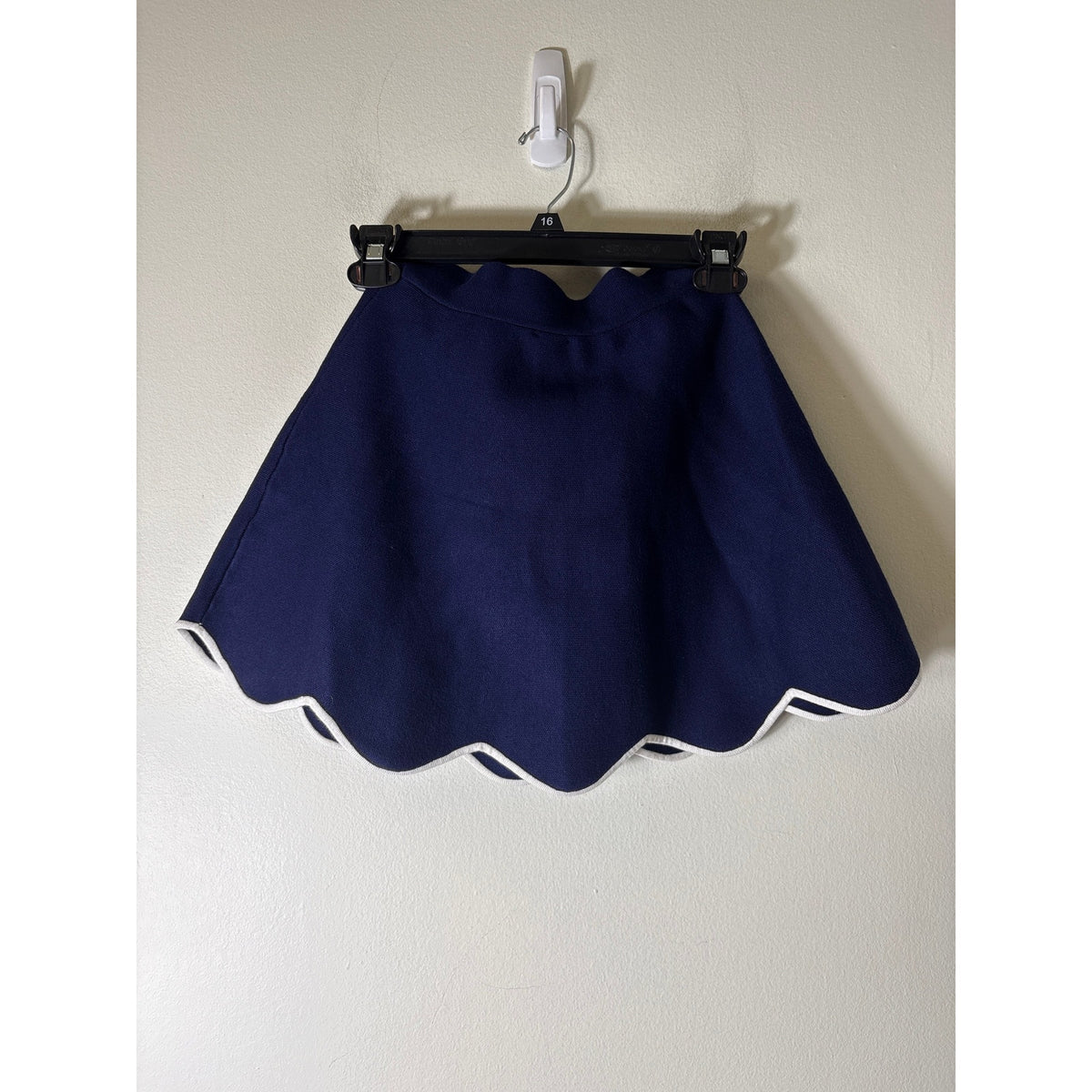 NWT Maeve Navy and White Trim Scallop Mini Skirt Sz XXS
