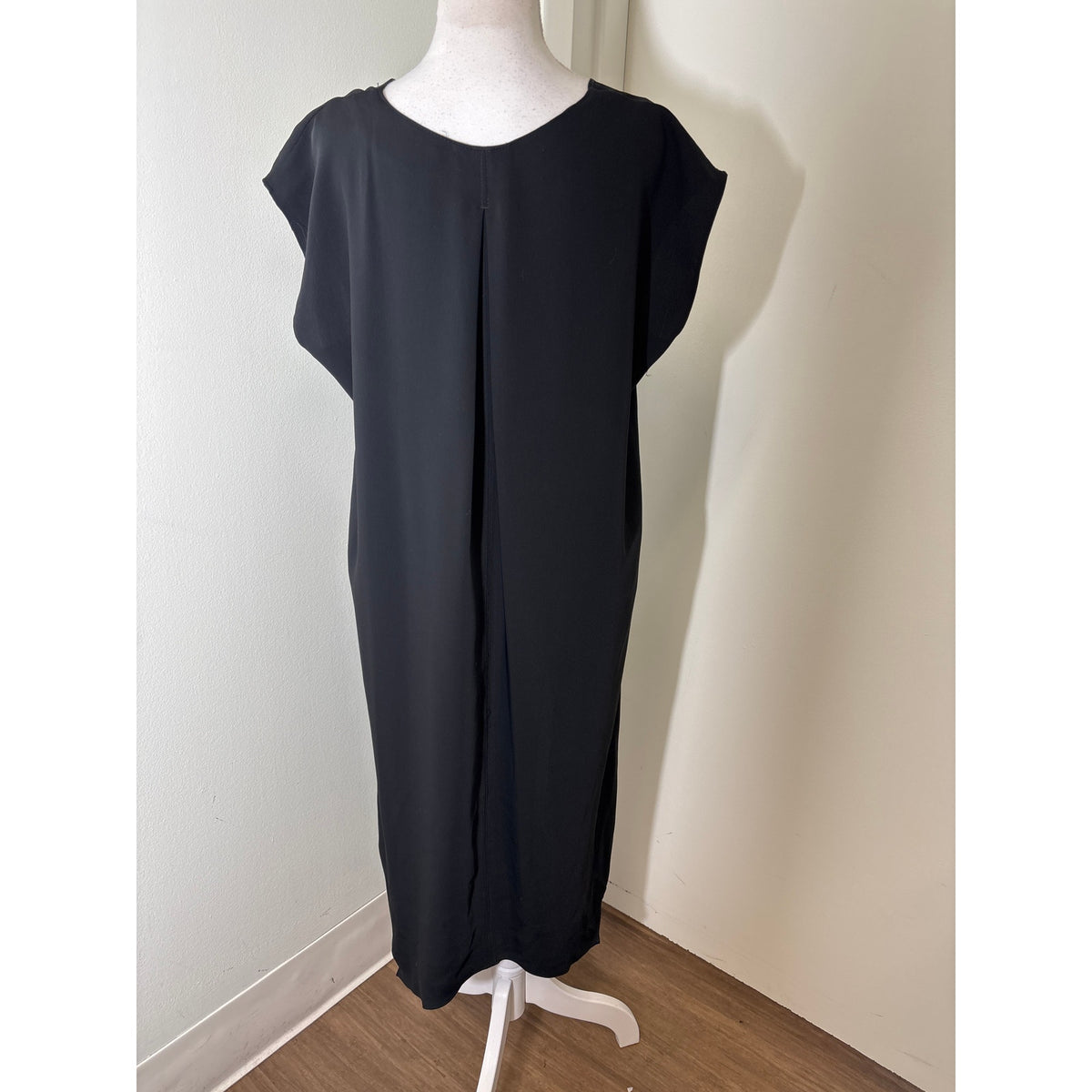 Rachel Rachel Black Sleeveless V-Neck Hi Low Hem Midi Dress Sz L