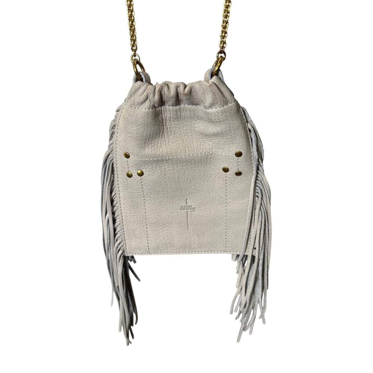 Jerome Dreyfuss Gray Fringed Crossbody Bag Sz 5"x7"