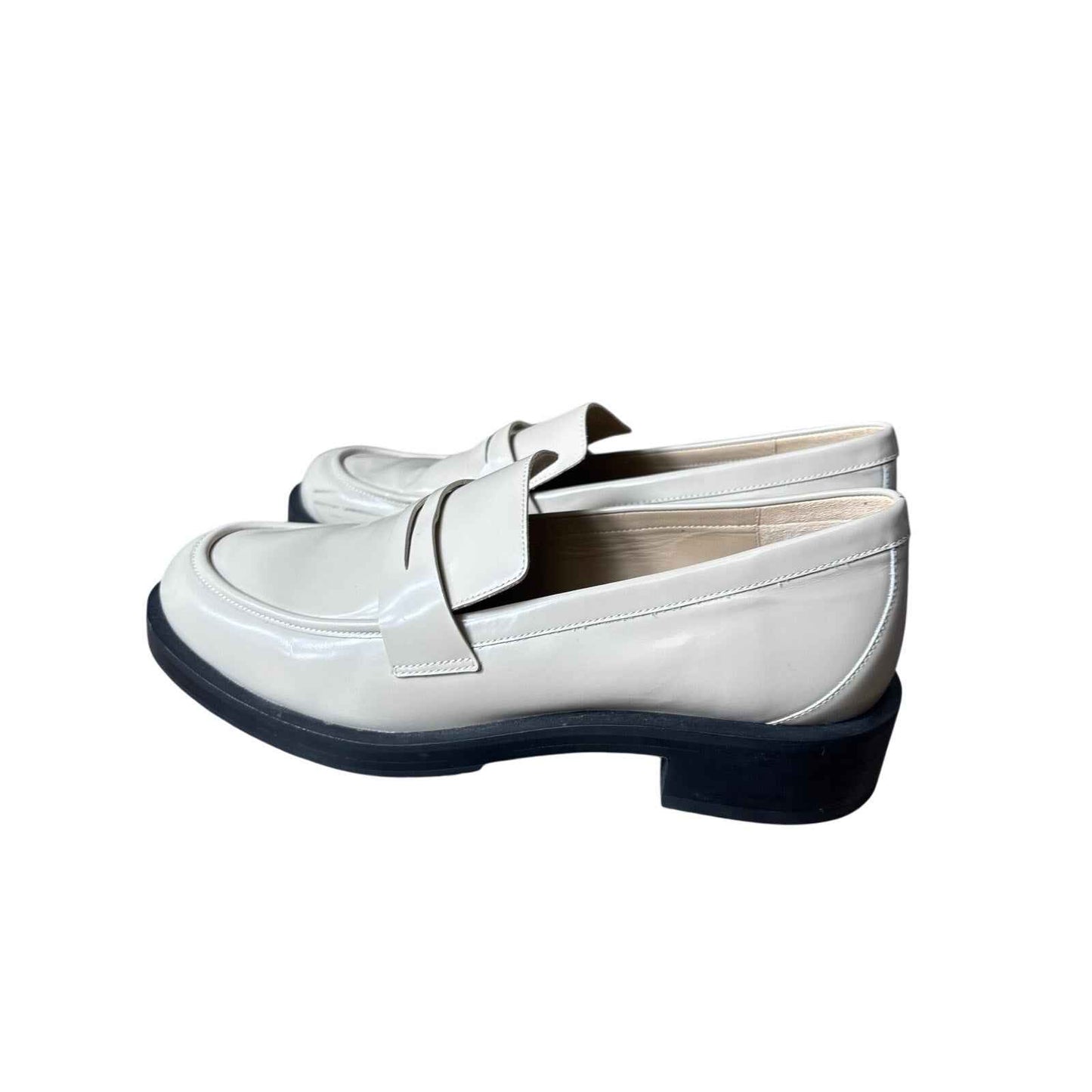 Stuart Weitzman Cream Penny Loafers Sz 9