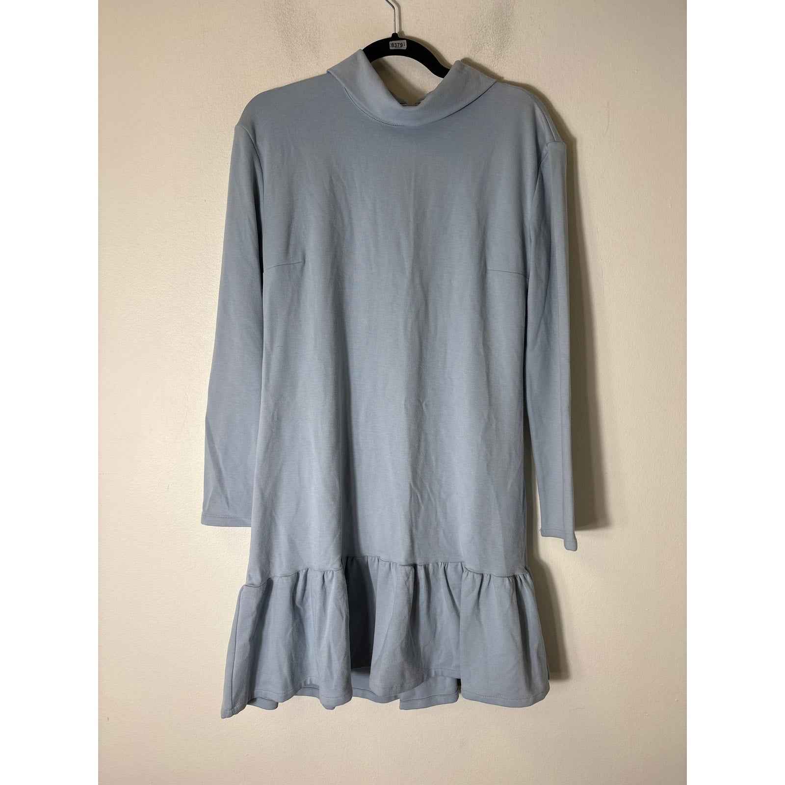 Buru Cloud Mock Neck Long Sleeve Ruffle Hem Dress Sz M