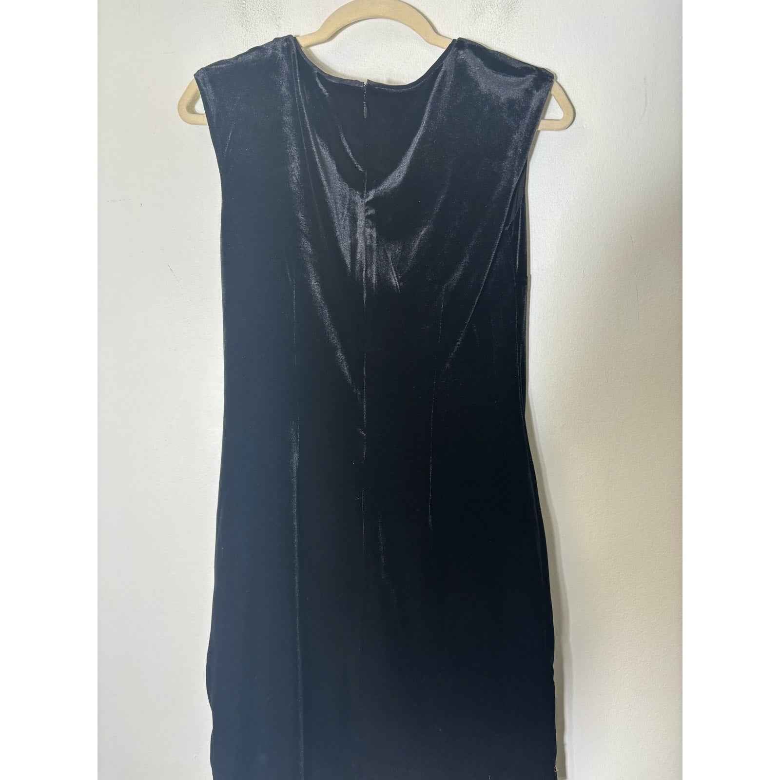 White House Black Market Black Velvet with Gold Sequin Dress Sz S