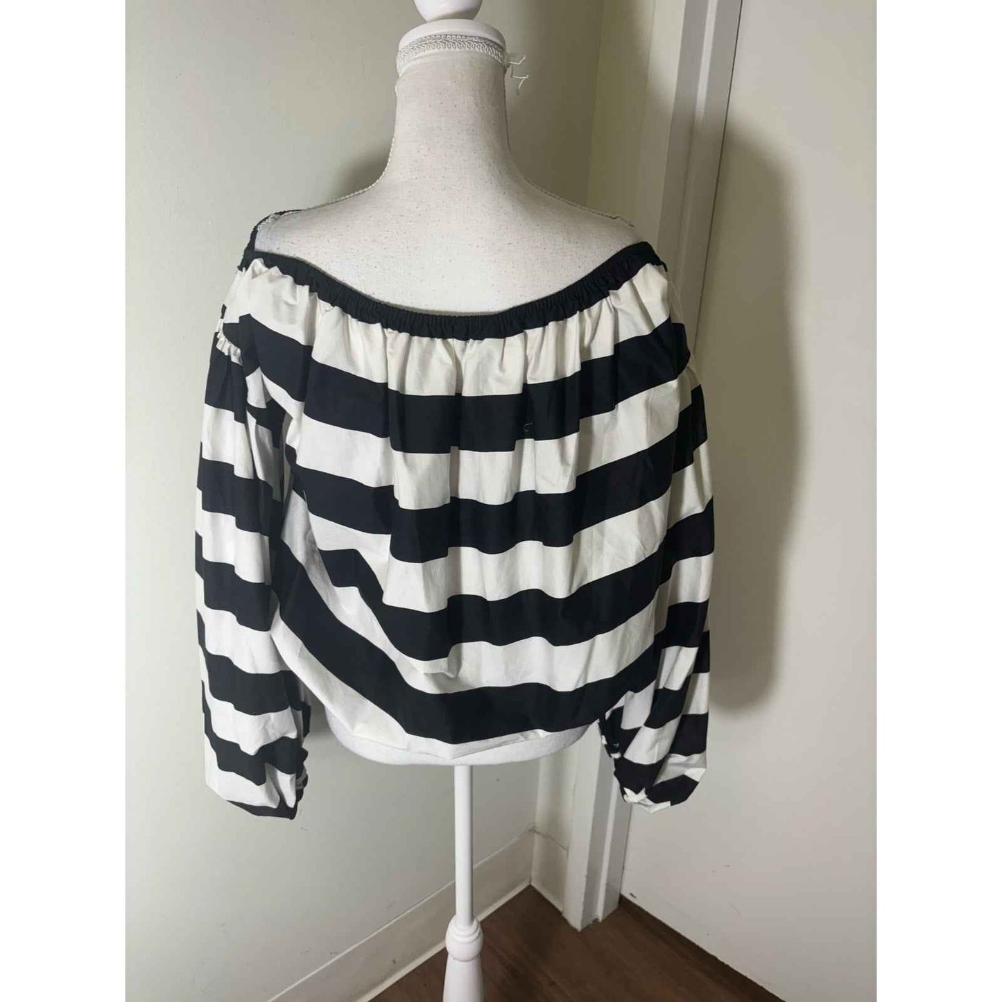 NWT Caroline Constas Black and White Andros Top Sz M