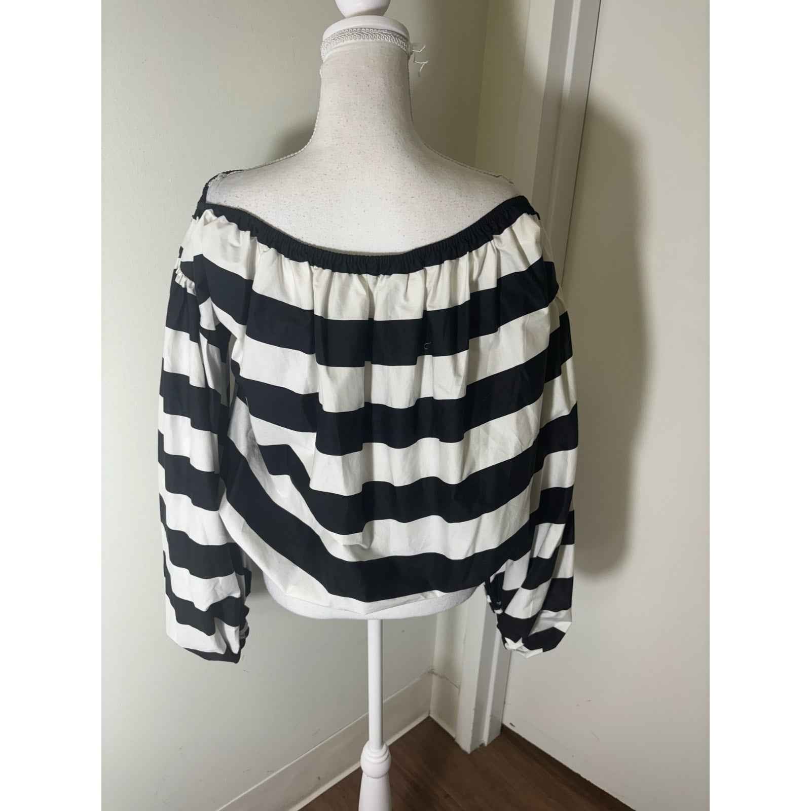 NWT Caroline Constas Black and White Andros Top Sz M