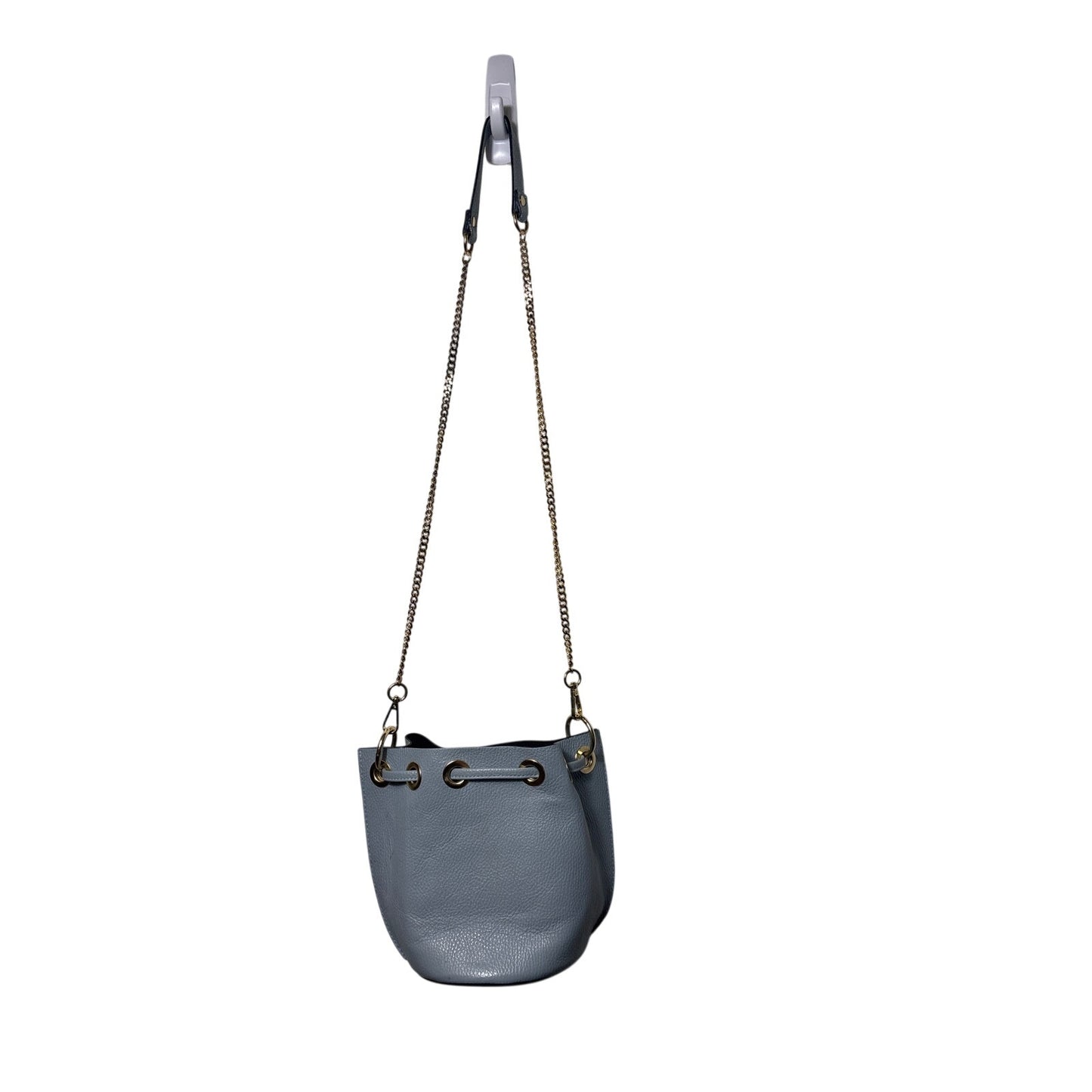 Borse in Pelle Light Blue Pebbled Leather Bucket Bag
