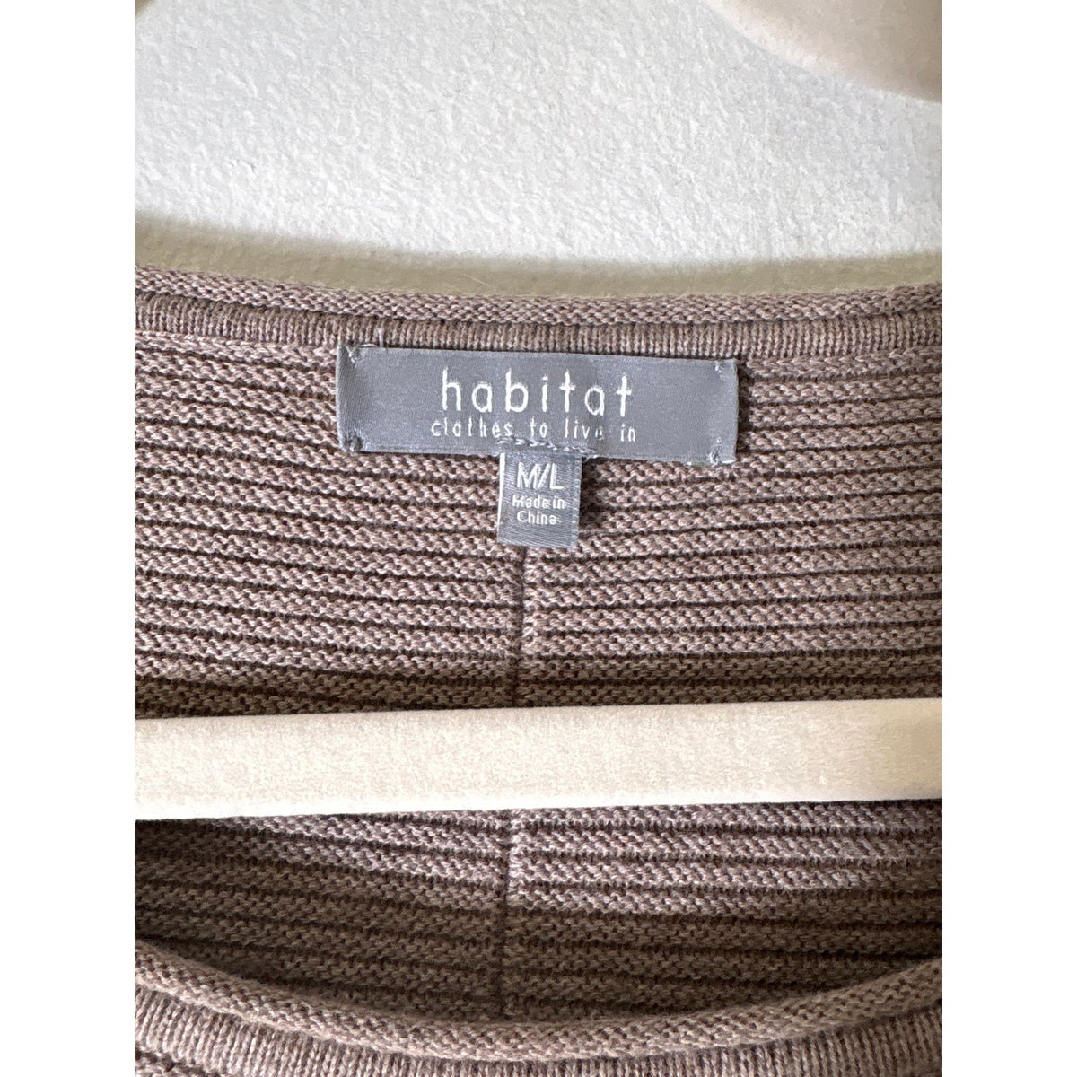 Habitat Brown Horizontal Ribbed Oversized Sweater Sz M/L