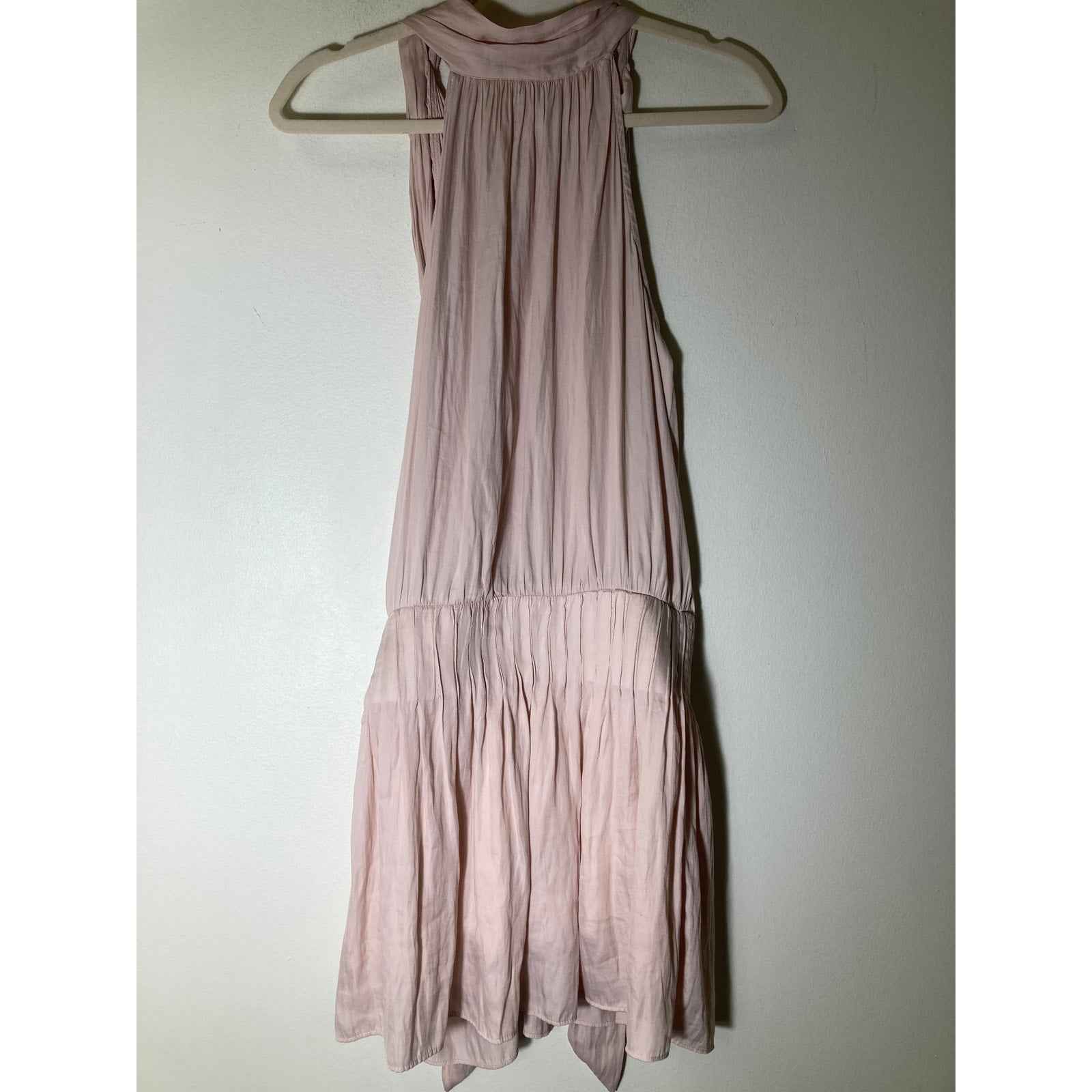 Pants Store Blush Pink Sleeveless Smocked Waist Flouncy Knee Length Dress Sz