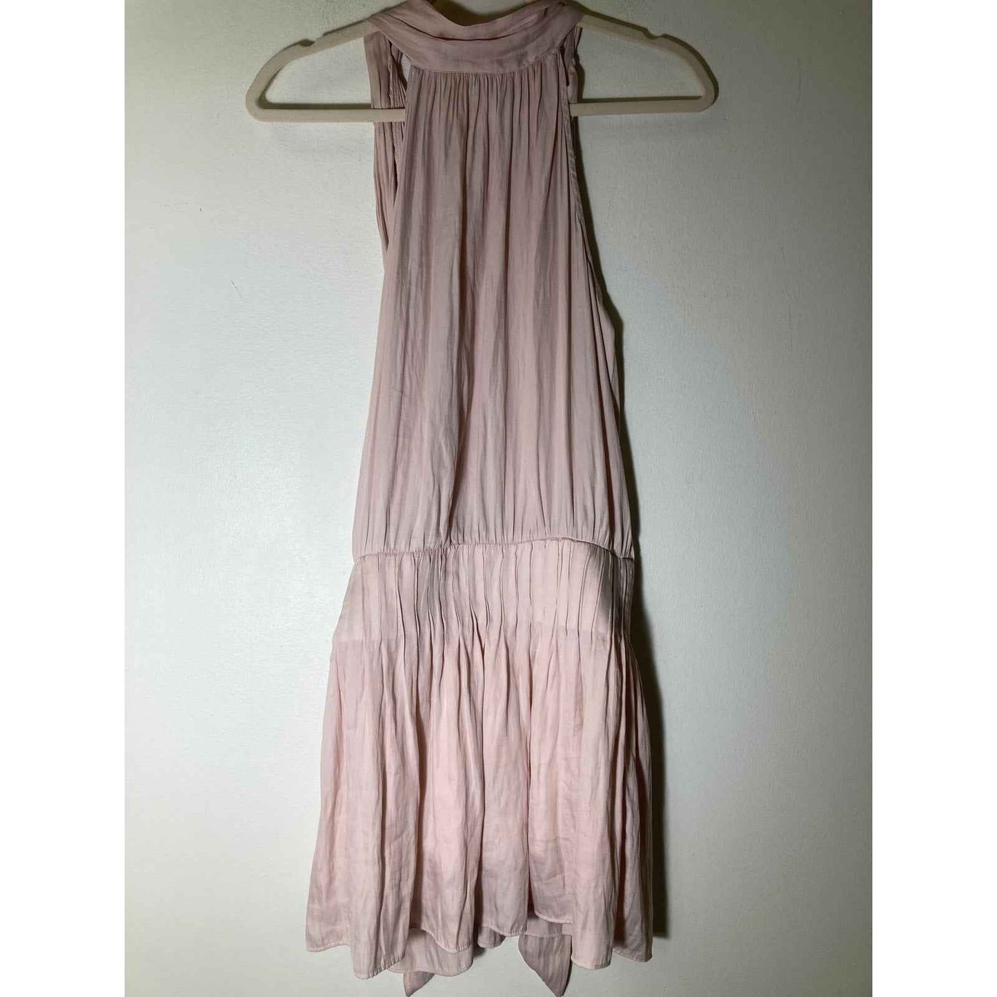 Pants Store Blush Pink Sleeveless Smocked Waist Flouncy Knee Length Dress Sz