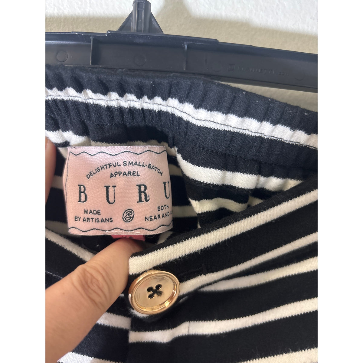 Buru Black and White Stripe Pants Set Sz XS