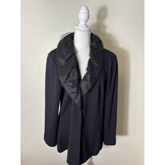 NWT St. John Evening Black Cocktail Long Sleeve Jacket Sz 16