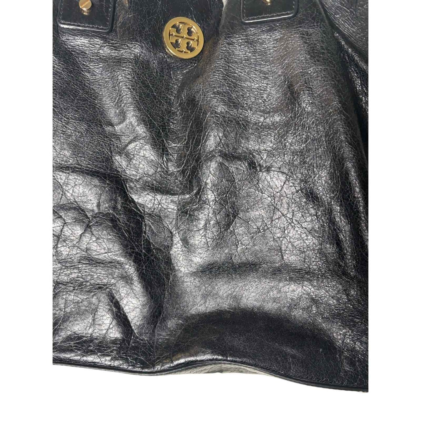 Tory Burch Large Black Soft Leather Tote 11"x 15" Great Condition