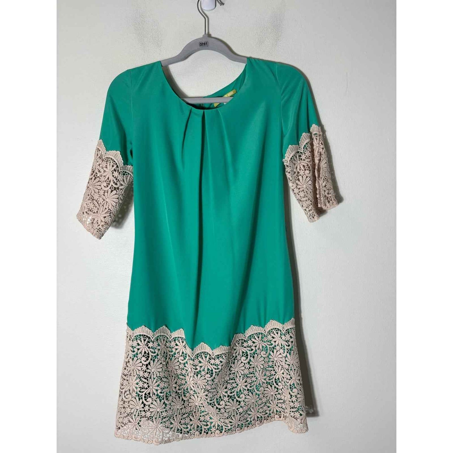 Gianni Bini Green Lace Half Sleeve Knee Length Sz XS