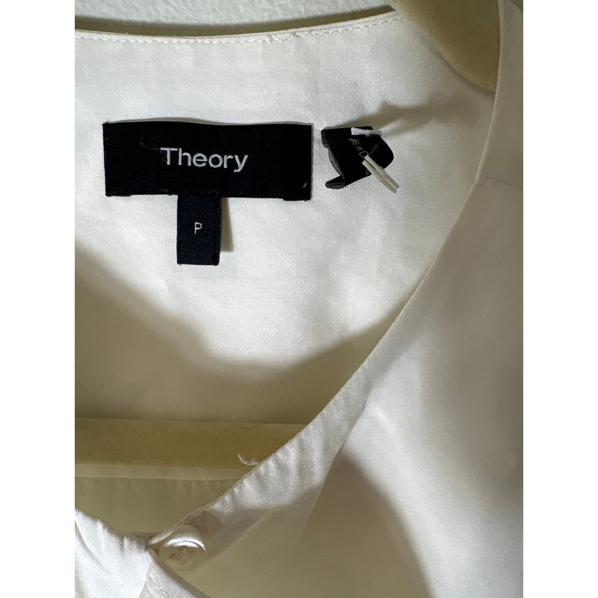Theory White Sleeveless Cotton Ruffle Top Sz P
