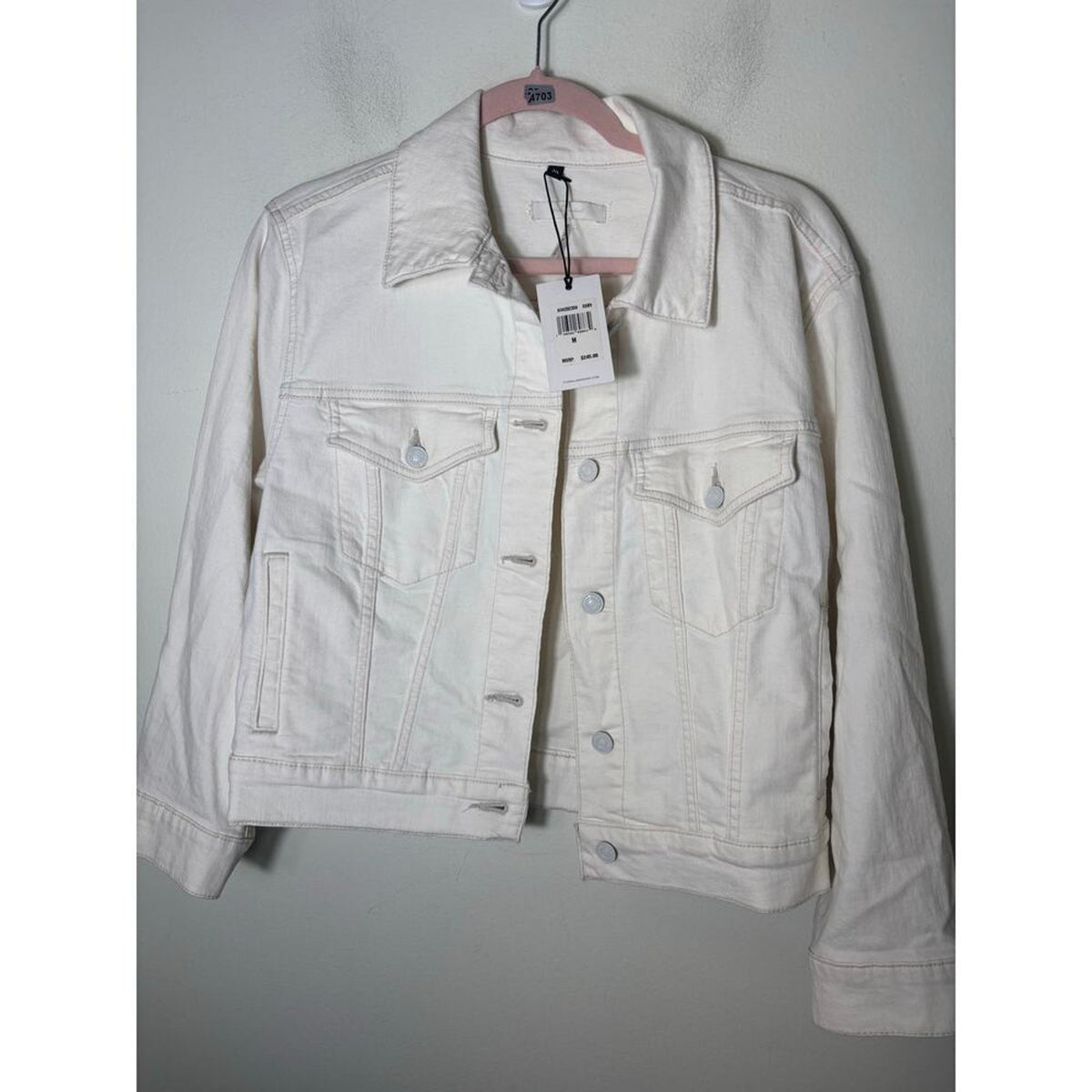 7 For All Mankind Off White Denim Jacket Size Medium NWT
