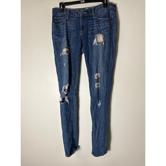 Paige Jimmy Jimmy Skinny Patchwork Blue Jeans Sz 27