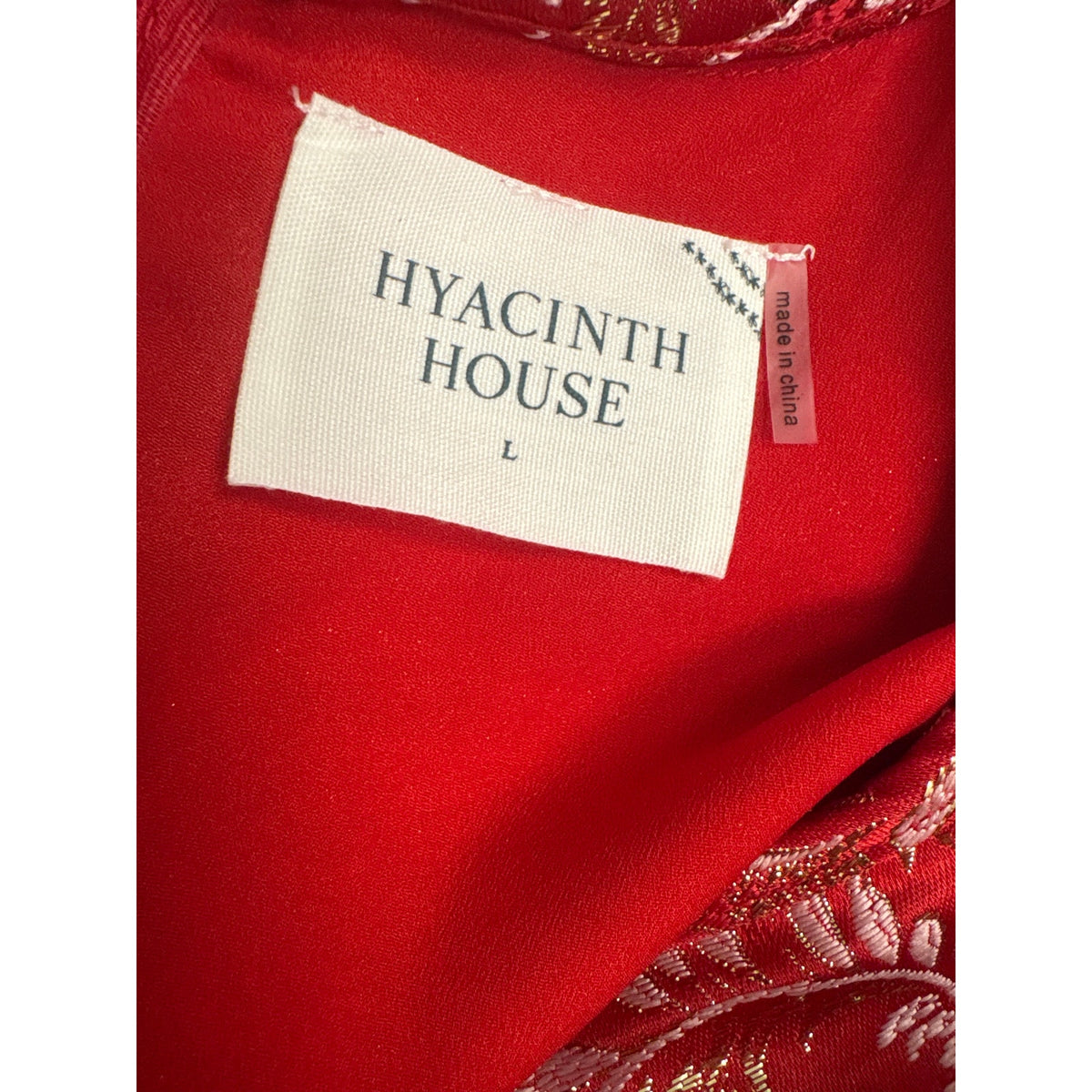 Hyacinth House Red and Pink Floral Cocktail Dress Sz L
