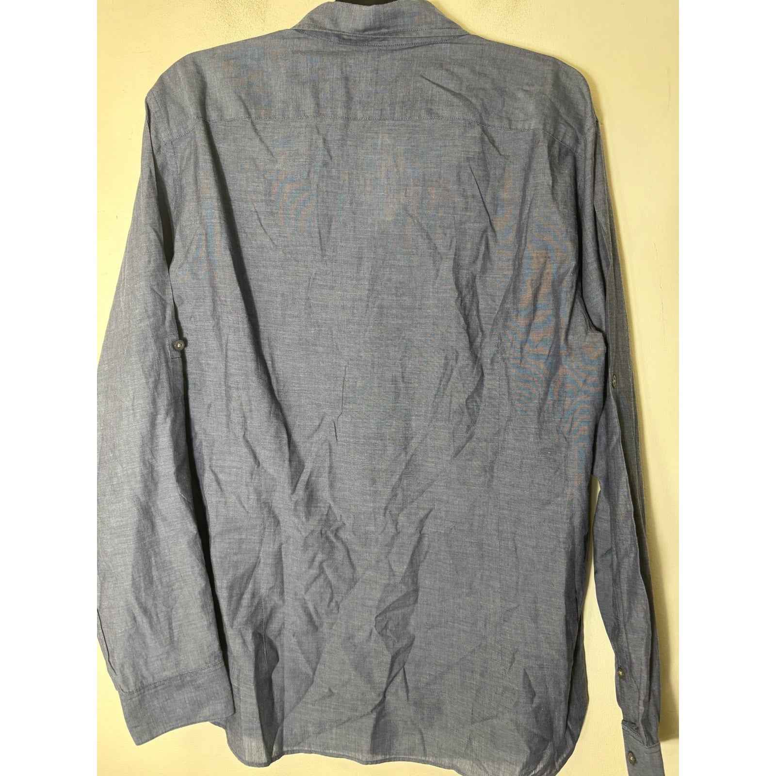 Men's John Varvatos Gray Blue Long Sleeve Button Down Shirt Sz M