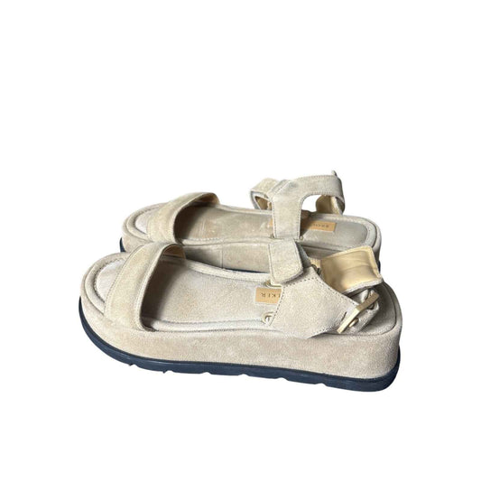 Brochu Walker Brown Suede Platform Sandals sz 9