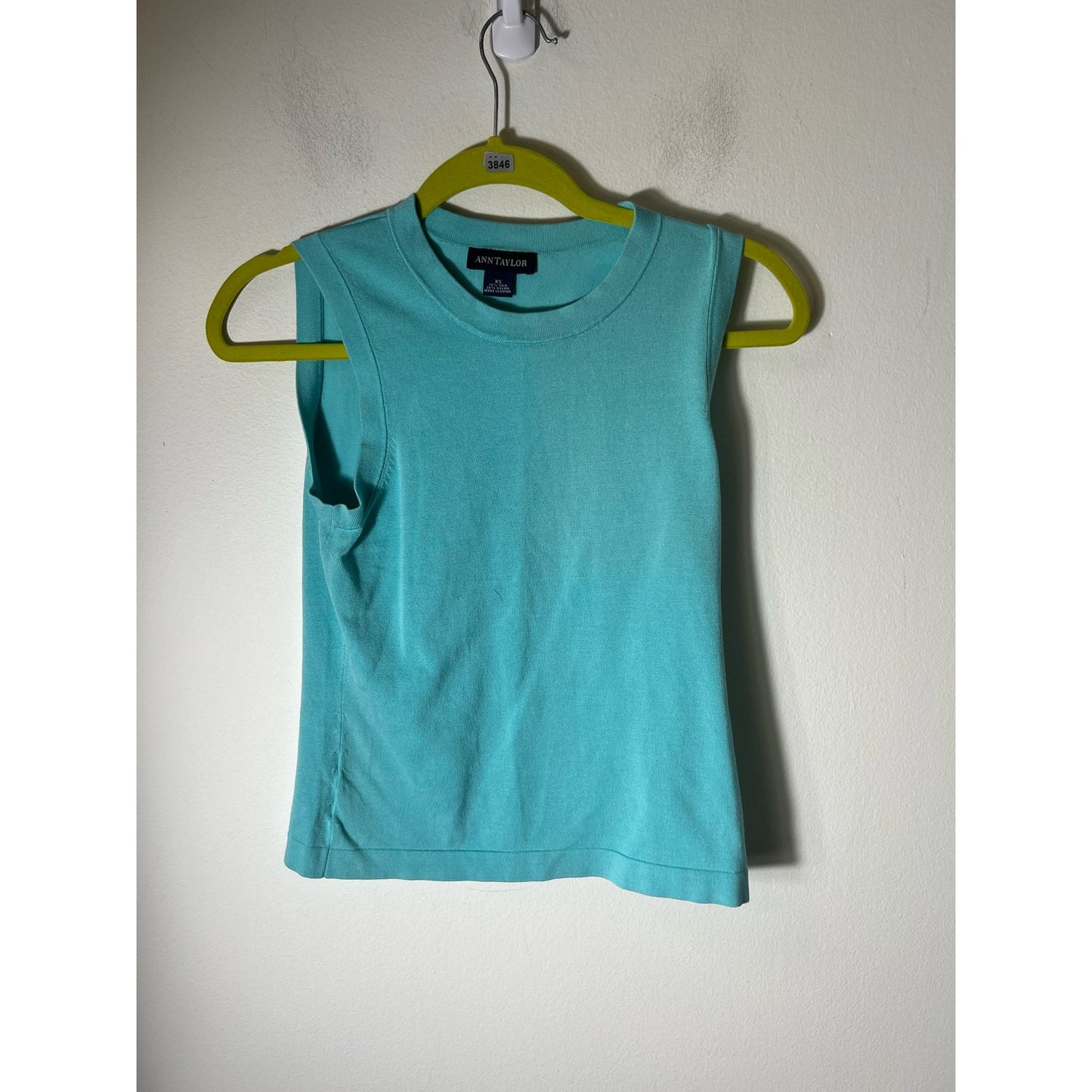 Ann Taylor Teal Blue Sleeveless Knit Shell S XS