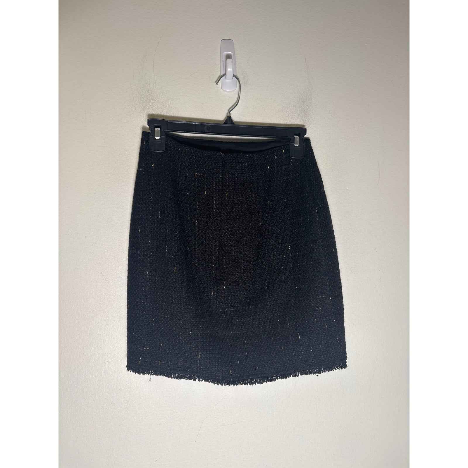 Holly Bracken Black Gold Tweed Mini Skirt Sz XS