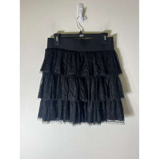 Tt Collection Black Tiered Lace Skirt Sz 3